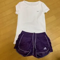 アディダス　アンダーアーマー　ランニングショートパンツTシャツセット