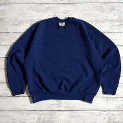 9*9様 90s フルーツオブザルーム USA製 無地 スウェット ブルーL ラ