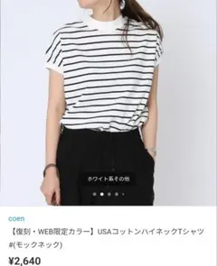 【美品】coen USAコットン ハイネックTシャツのサムネイル