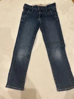 ダークブルー スリムフィット 長ズボン