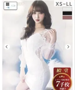 dazzy モノトーンフロントジップサイドシアー長袖タイトミニ丈キャバドレス