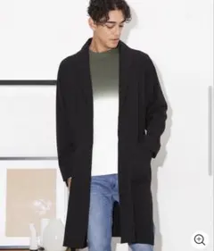 ナノ・ユニバース　ショールカラーガウンコート