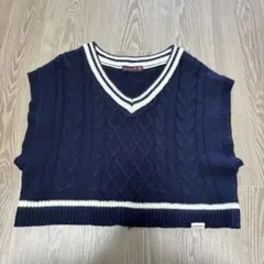 Lovetoxic ネイビー Vネック ベスト　140