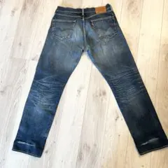 Levi's 505 ダメージ ストレートデニム W32 革パッチ　フェード