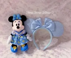 ♡ ミニー　ブルーエバーアフター　ブルー　ぬいぐるみバッジ　カチューシャ ♡
