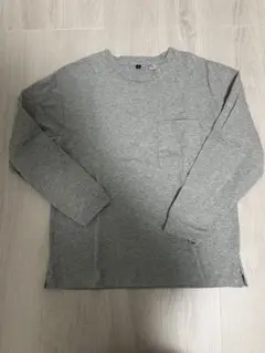 グレー コットン100% 長袖カットソー Lサイズ