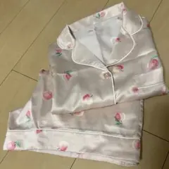 GU サテンパジャマ（桃柄）Mサイズ