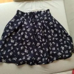 MAJESTIC LEGON ネイビー花柄フレアスカート