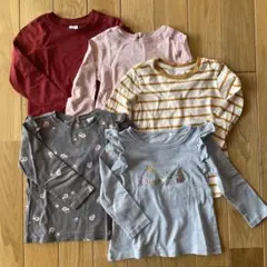 H&M 薄手カットソー5枚セット 86サイズ 保育園着 長袖 花柄 ピンク