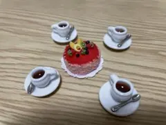 ミニチュア♪コーヒーカップとケーキセット