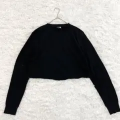 H&M DIVIDED トレーナー　スウェット 黒 M クロップド丈 カジュアル