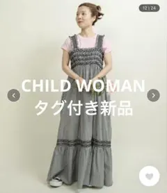 【タグ付き】child woman 60sギンガム スモッキングワンピース