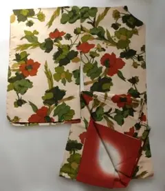 仕付けつき未使用 花柄着物 美品