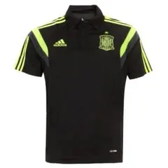 【2014年 スペイン代表着用】　adidas アディダス　半袖ポロシャツ　黒黄