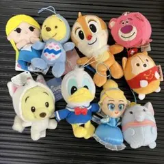 9点ディズニー ぬいぐるみキーホルダー (プーさん／ドナルド／シンデレラなど)