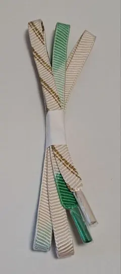 帯締め 金糸織り込みオフ白とミントグリーン