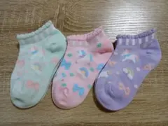 ユニコーンデザインキッズ靴下3セット 15~20cm