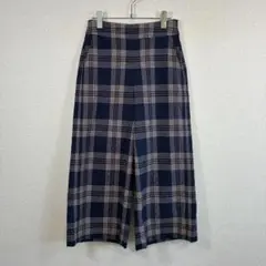IÉNA イエナ　チェック柄 ワイドパンツ ネイビー/ベージュ