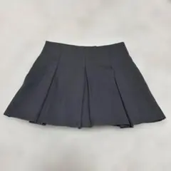 ダークグレー ミニ丈 プリーツスカート