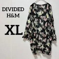 DIVIDED H&M 花柄ボタニカル シフォン 羽織り カーディガン XLのサムネイル