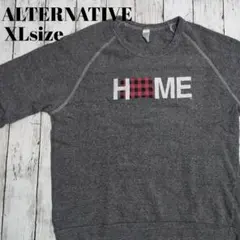 アメリカ古着　スウェット　アメカジ　チェック　ラグラン　ALTERNATIVE