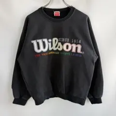 Wilson 90s 刺繍ワッペンロゴ スウェット vintage レトロ M