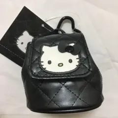 ハローキティ　ミニチュアキルト　リュック型ポーチ　ブラック　黒　サンリオ
