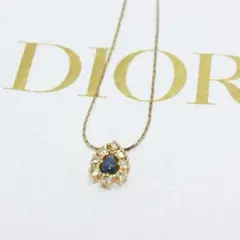 美品 Dior クリスチャンディオール ラインストーン ゴールド ネックレス