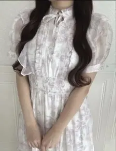 evelyn エブリン ティアード チョーカー ロング ワンピース ドット