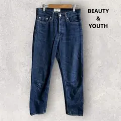 BEAUTY&YOUTHデニムパンツー ストレートデニム ハイウエスト　Sサイズ