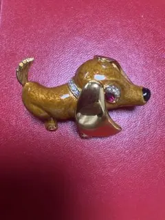 希少】CINERサイナー ダックスフンド ブローチ エナメル 犬 ドック