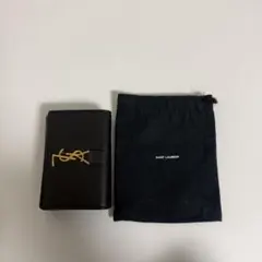 SAINT LAURENT YSLライン オリガミ タイニーウォレット　ブラック