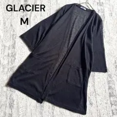 グラシア　ハニーズ　シアーロングカーディガン　七分袖　麻　ブラック　M