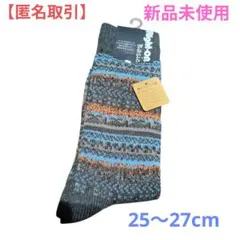 【新品未使用】カジュアルソックス 25〜27cm グレー/オレンジ/ブルー