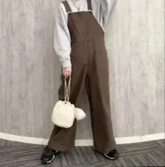 niko and ... バックサテンワイドサロペット　M