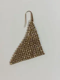 ゴールドストーン三角形イヤリング
