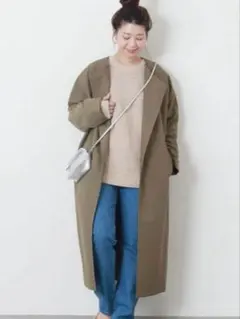 ジャーナルスタンダード　グログラン　ノーカラーコート　トレンチコート