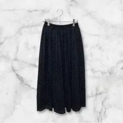 【アースミュージック&エコロジー】美品☆ドット柄 プリーツスカート 黒 オシャレ