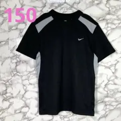 NIKE　ナイキ　（150）　ロゴ刺繍半袖Tシャツ　メッシュ　黒グレーのサムネイル