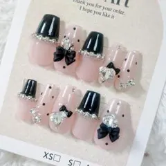 ネイルチップ 現品 バレエコア ガーリー ワンホン 韓国 スナ系 オーダー