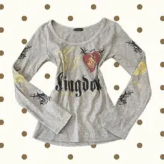 ロンティー 平成 グランジ お兄系 ダークコア y2k クロス ハート 英字