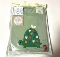 UNIQLOベビーカメデザインスウェットカバーオールロンパース 100%コットン