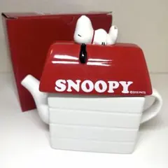 SNOOPY スヌーピー ティーポット 陶器 箱付き レッド 屋根型