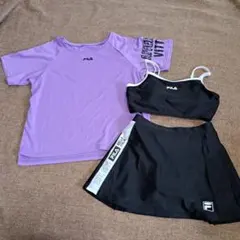 FILA セパレート水着 女の子用 パープル/ブラック　１５０センチ　３点セット