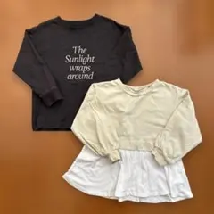 110センチ ロンT グローバルワーク 2枚セット 長袖 カットソー