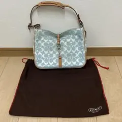 希少カラーコーチ ホーボーシグネチャー柄ショルダーバッグ