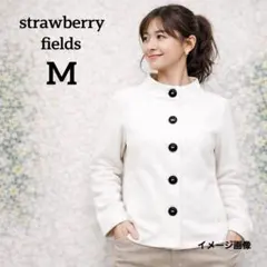 【ストロベリーフィールズ】Aラインジャケット　M　ベージュ　上品　フェミニン