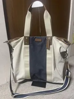 COACH キャンバス トートバッグ ベージュ/ネイビー A4収納のサムネイル