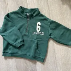 お値下げ☆ZARAザラベイビー　緑色 ハーフジップ トレーナー 裏起毛　86cm