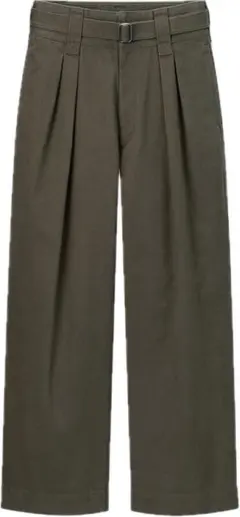 UNIQLOU ベルテッドタックワイドパンツ